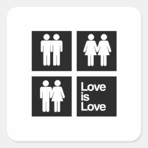 Sticker Carré L'amour est des blocs d'amour