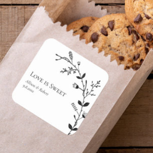 Sticker Carré L'amour est doux Meandering Vine Mariage Faveur