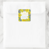 Sticker Carré L'amour est en fleur d'aquarelle jaune mariage de  (Sac)