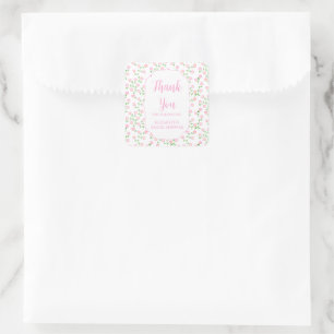 Sticker Carré L'amour est en fleurs Fête de mariage rose floral