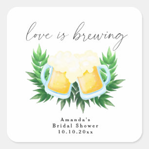 Sticker Carré L'amour est en train de brasser la bière pour la d