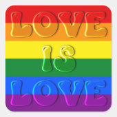 Sticker Carré L'amour est Gay pride d'amour (Devant)