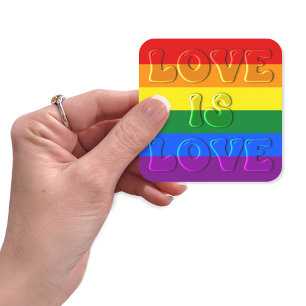 Sticker Carré L'amour est Gay pride d'amour