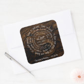 Sticker Carré L'amour est le patient Mariage de texte circulaire (Enveloppe)