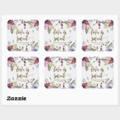 Sticker Carré L'amour floral fleur sauvage est mariage autocolla (Feuille)