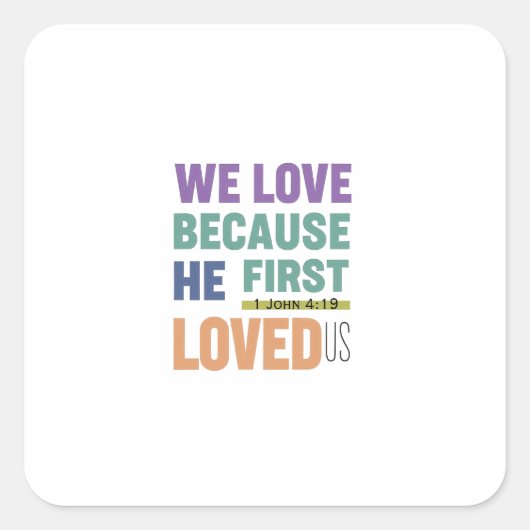 Sticker Carré L'amour inconditionnel commence avec l'amour de Di (Devant)