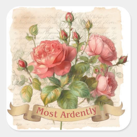 Sticker Carré L'AMOUR - Le plus ardemment - M. Darcy (Devant)