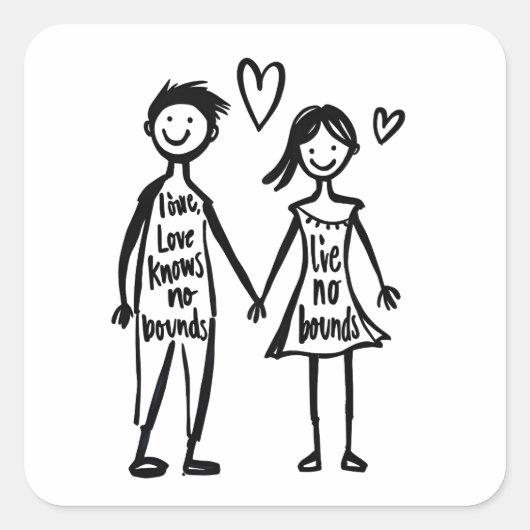 Sticker Carré L'amour ne connaît pas de limites (Devant)