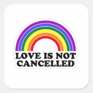 Sticker Carré L'amour n'est pas annulé Rainbow Pride Mois