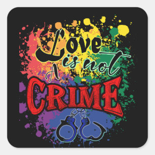 Sticker Carré l'amour n'est pas un crime - couleur du drapeau de