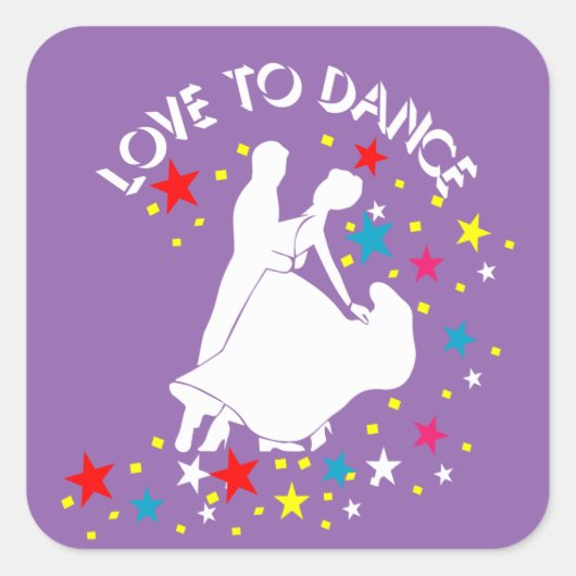 Sticker Carré L'amour pour la danse (Devant)