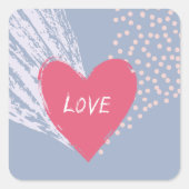 Sticker Carré L'amour sur un coeur (Devant)