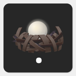 Sticker Carré Lampe murale de nid de lit