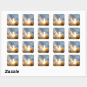 Sticker Carré Lancement de la navette spatiale (Feuille)