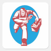 Sticker Carré Lancer le plombier (Devant)