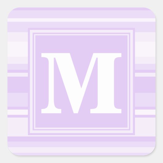 Sticker Carré Landes lilas monogrammes (Devant)