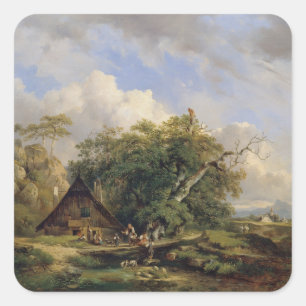Sticker Carré Landschaft bei Gutenstein - Dominik Schufried