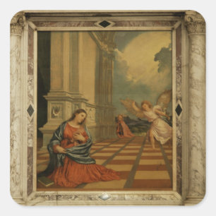 Sticker Carré L'annonce de Malchiostro, c.1520 (huile sur le
