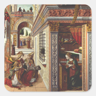 Sticker Carré L'Annonciation Carlo Crivelli Art de la Renaissanc