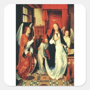 Sticker Carré L'Annonciation de la Vierge Marie par Hans Memling