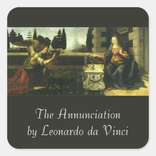 Sticker Carré L'Annonciation du Seigneur de Léonard de Vinci