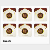 Sticker Carré Lanterne magique du Ramadan - Aïd Moubarak Salutat (Feuille)