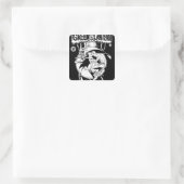 Sticker Carré Lanterne verte avec cape en combat, noir et blanc (Sac)