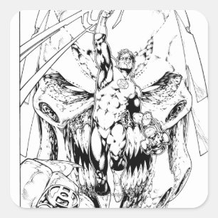 Sticker Carré Lanterne verte avec flux de lumière