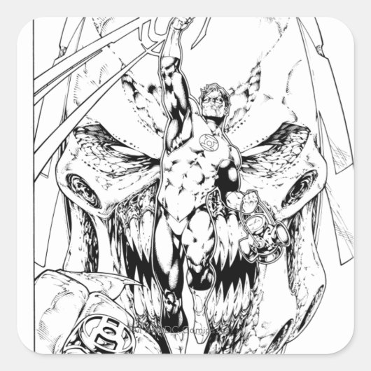 Sticker Carré Lanterne verte avec flux de lumière (Devant)