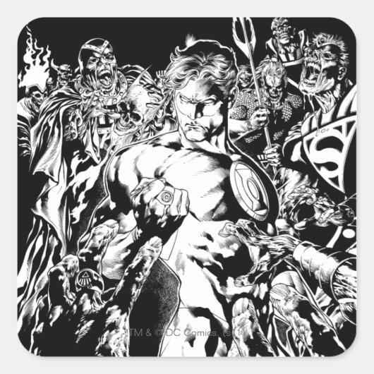 Sticker Carré Lanterne verte entourée (Devant)