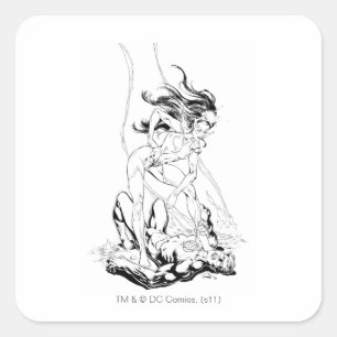 Sticker Carré Lanterne verte et saphir étoile