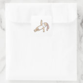 Sticker Carré Lapin au Yoga Stretching (Sac)