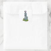 Sticker Carré Lapin aux fleurs (Sac)