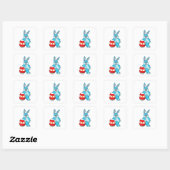 Sticker Carré Lapin avec oeuf de Pâques (Feuille)