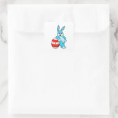 Sticker Carré Lapin avec oeuf de Pâques (Sac)
