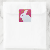 Sticker Carré Lapin Blanc (Sac)
