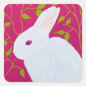 Sticker Carré Lapin Blanc (Devant)
