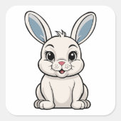 Sticker Carré Lapin Blanc (Devant)