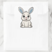 Sticker Carré Lapin Blanc (Sac)
