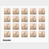 Sticker Carré Lapin Blanc (Feuille)