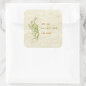 Sticker Carré Lapin blanc, Alice au pays des merveilles (Sac)