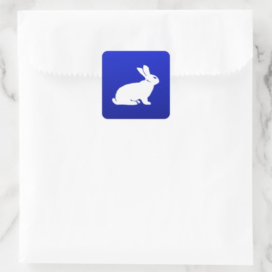 Sticker Carré Lapin bleu (Sac)