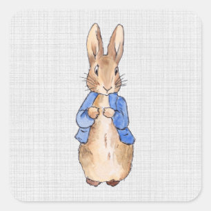 Sticker Carré Lapin classique Bunny veste bleue