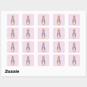 Sticker Carré Lapin classique Bunny veste bleue