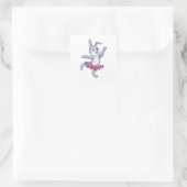 Sticker Carré Lapin comme Ballerina au Ballet (Sac)