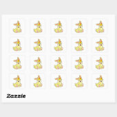 Sticker Carré Lapin comme licorne (Feuille)