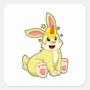 Sticker Carré Lapin comme licorne