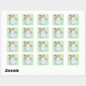 Sticker Carré Lapin dans un ragoût ! (Feuille)