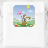 Sticker Carré Lapin de Pâques (Sac)