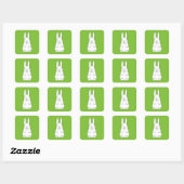 Sticker Carré Lapin de Pâques (Feuille)